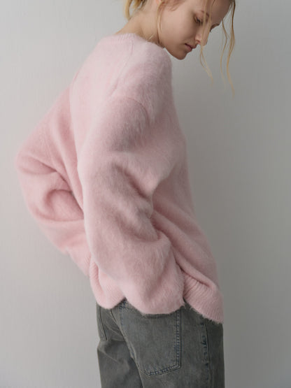 Alpaca Henley Neck Sweater_pink