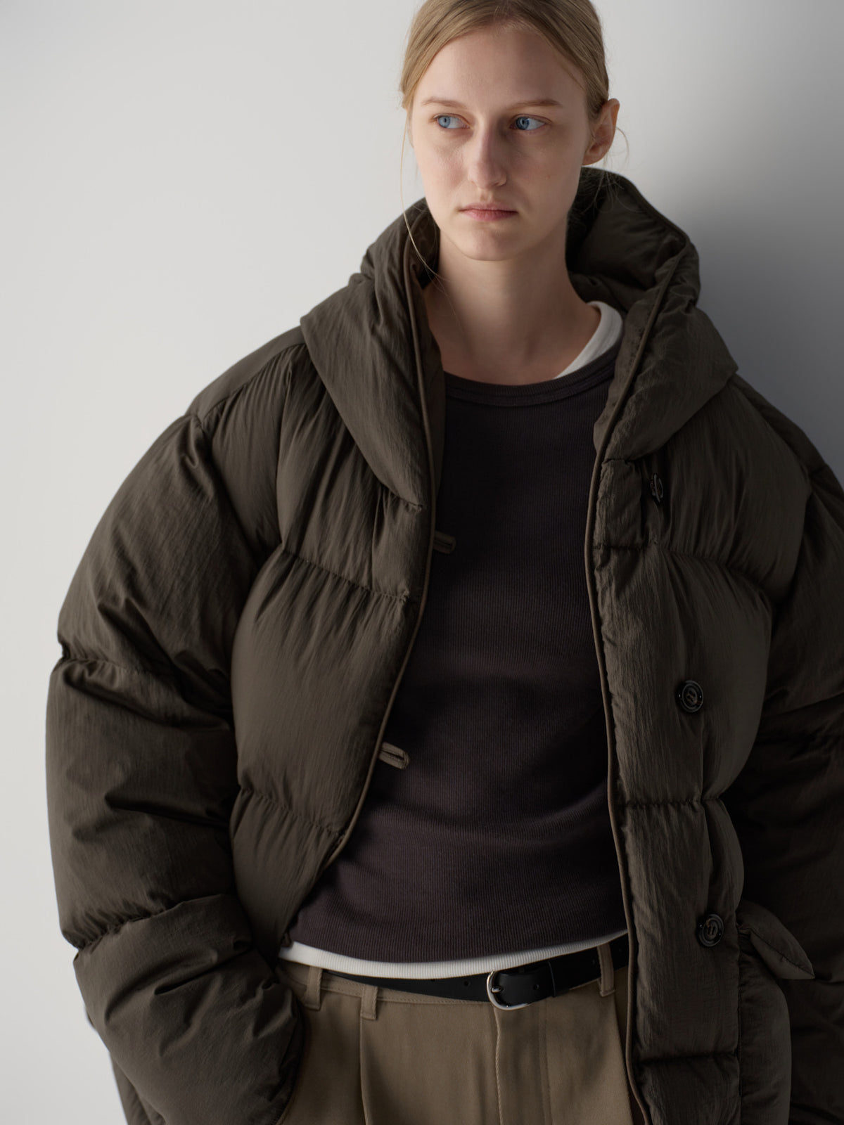 Goose Down Hooded Puffer_brown