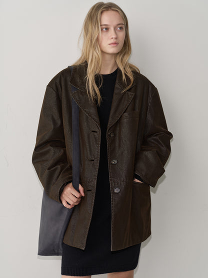 Heritage Padded Leather Jacket_brown