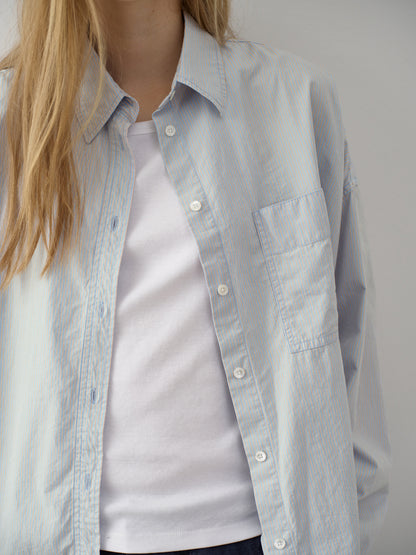 Vintage Stripe Shirt_ash sky