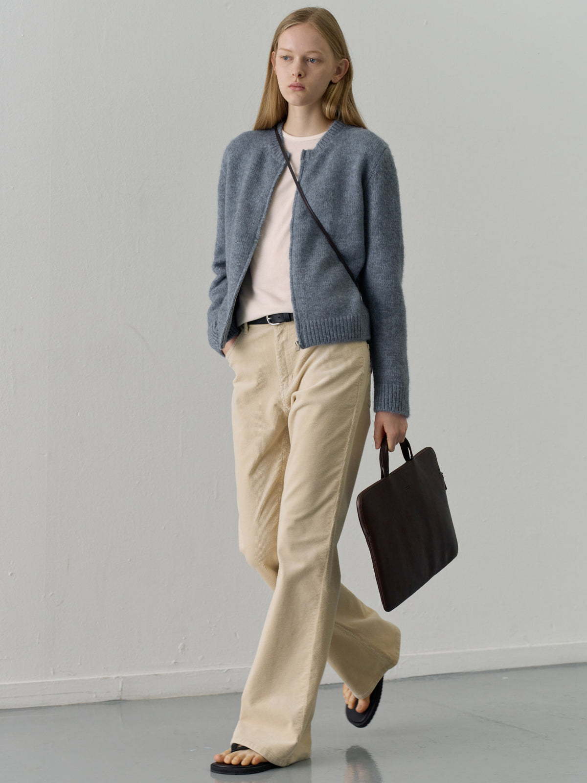 Corduroy Bootcut Pants_cream