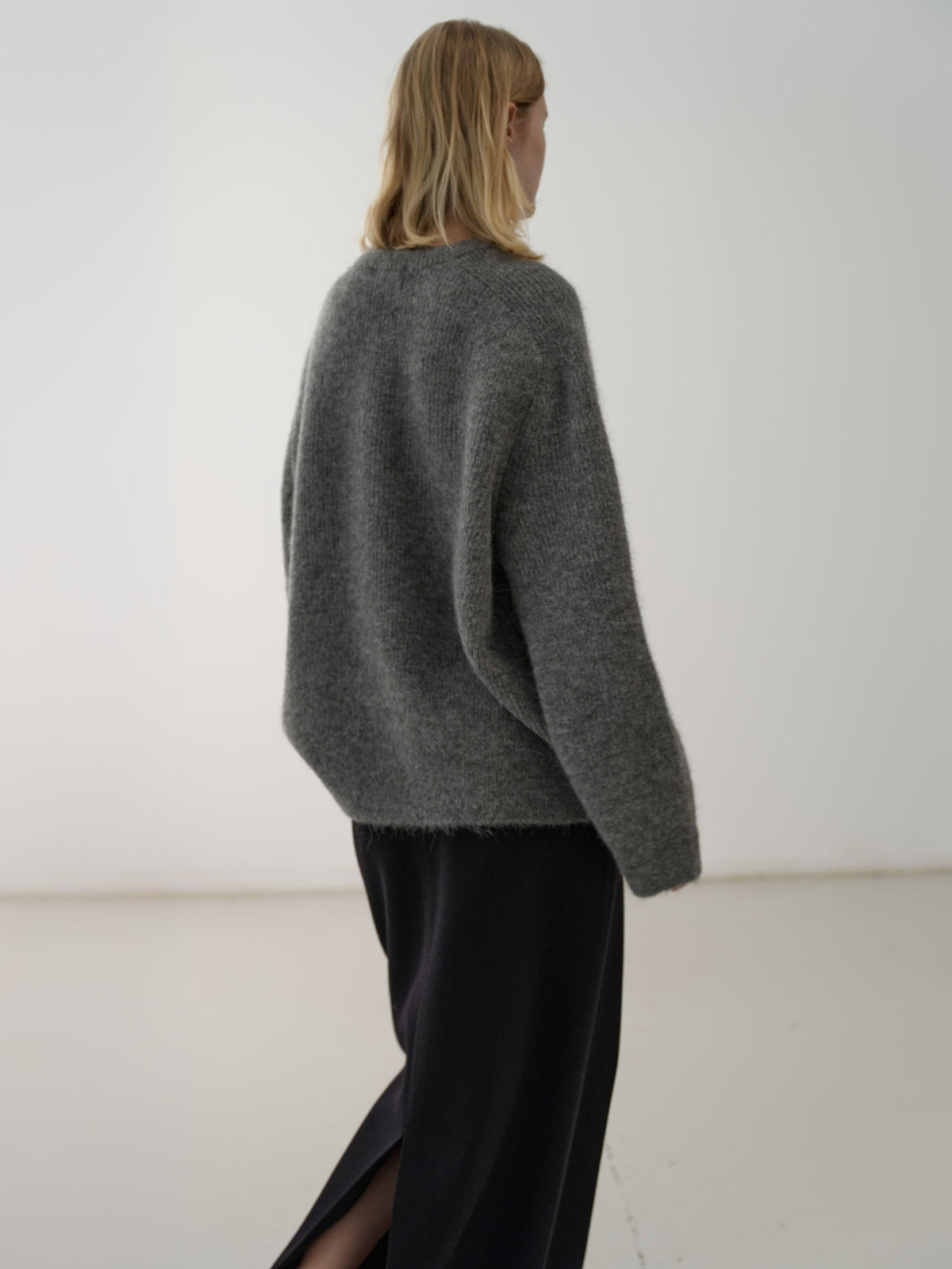 Wool Twill Maxi Skirt_black