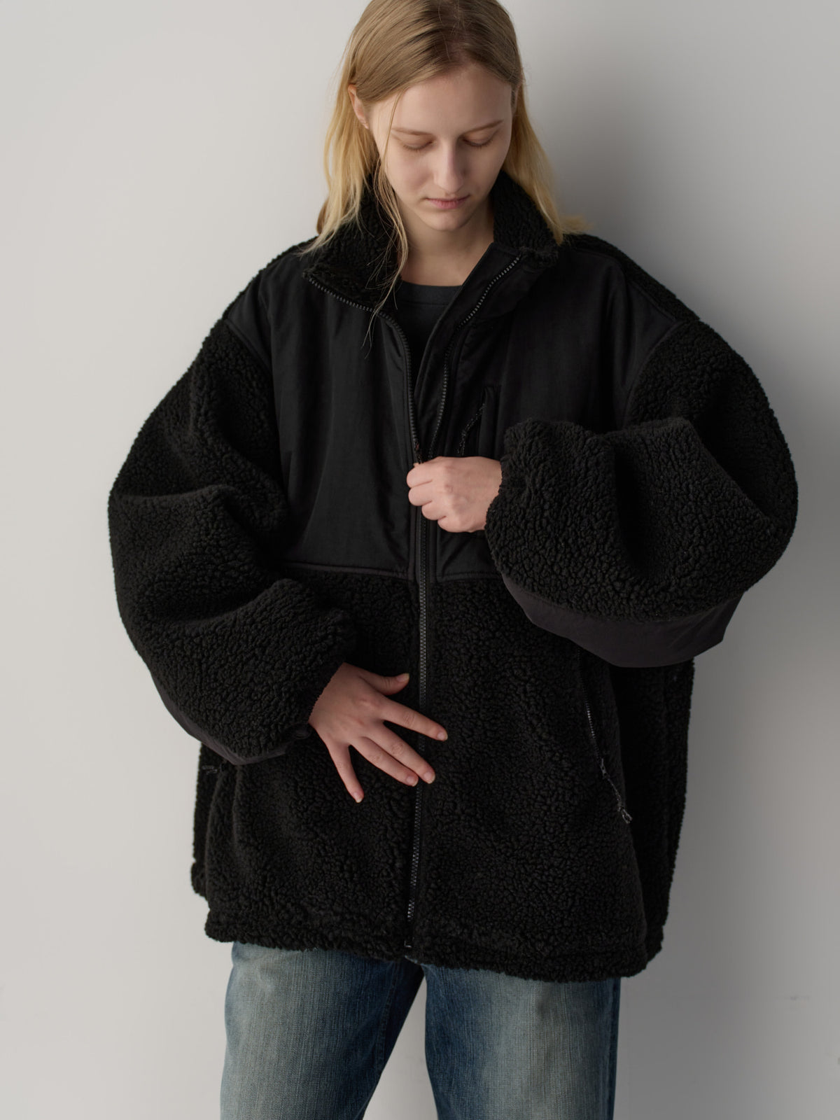 Fleece Zip-Up Jumper_black