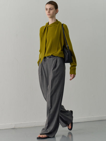 Cashmere Scarf Sweater_olive