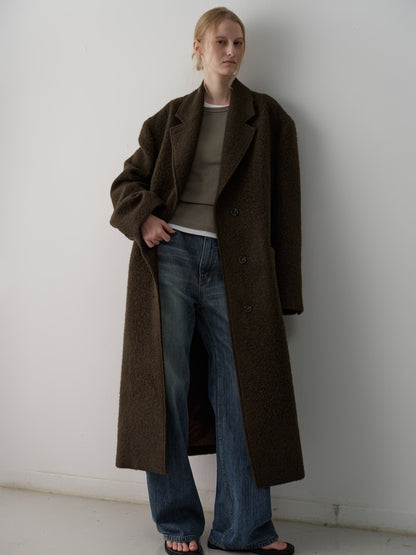 Lama Wool Single Coat_khaki