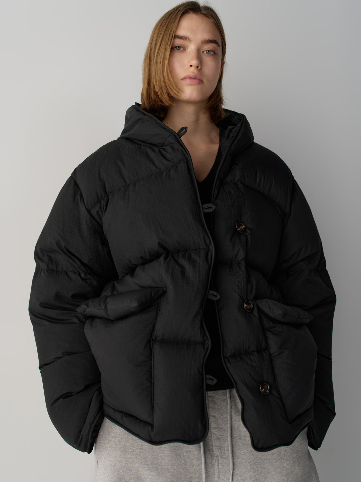 Goose Down Hooded Puffer_black
