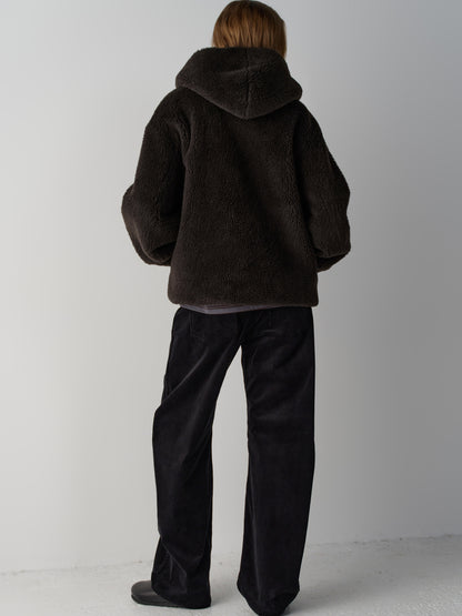 Lambswool hooded jumper_brown