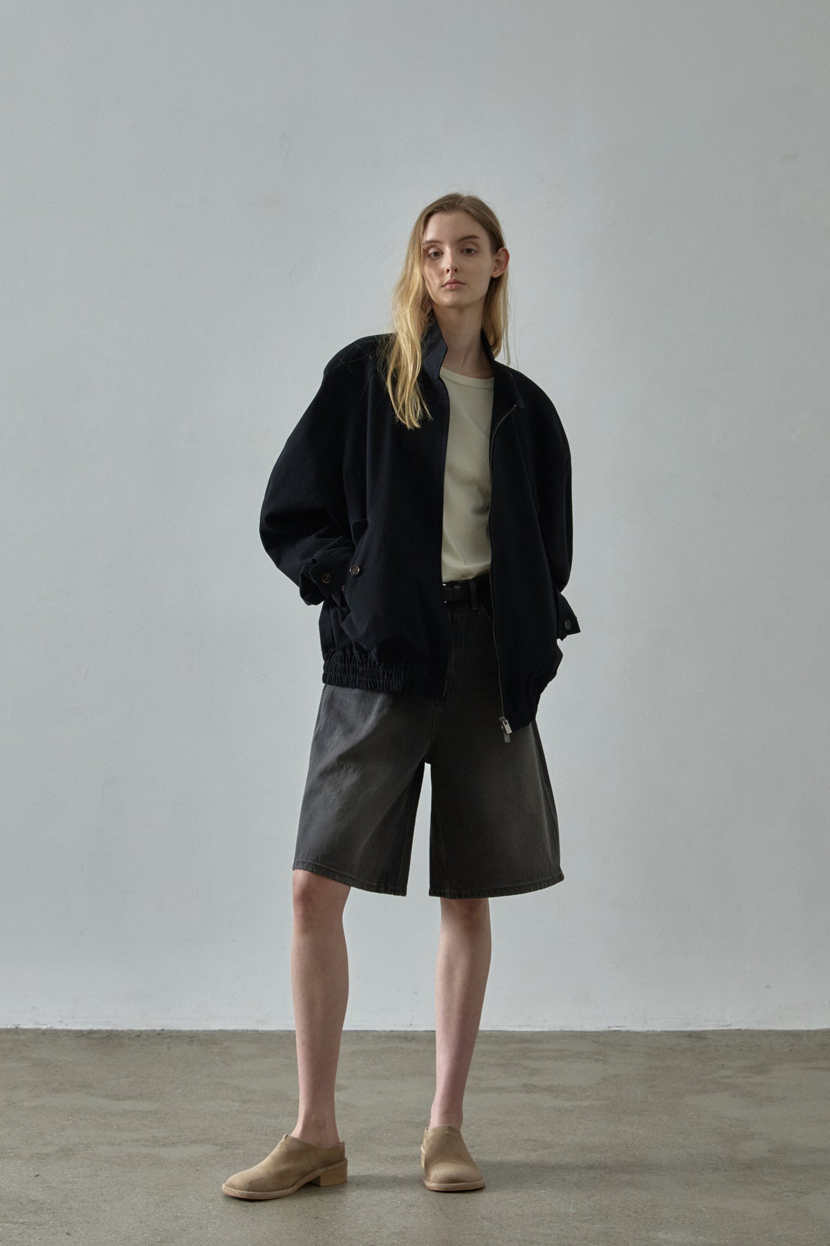 Oversized Fit Cotton Blouson_black