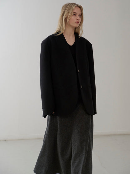 Minimal Collarless Jacket_black