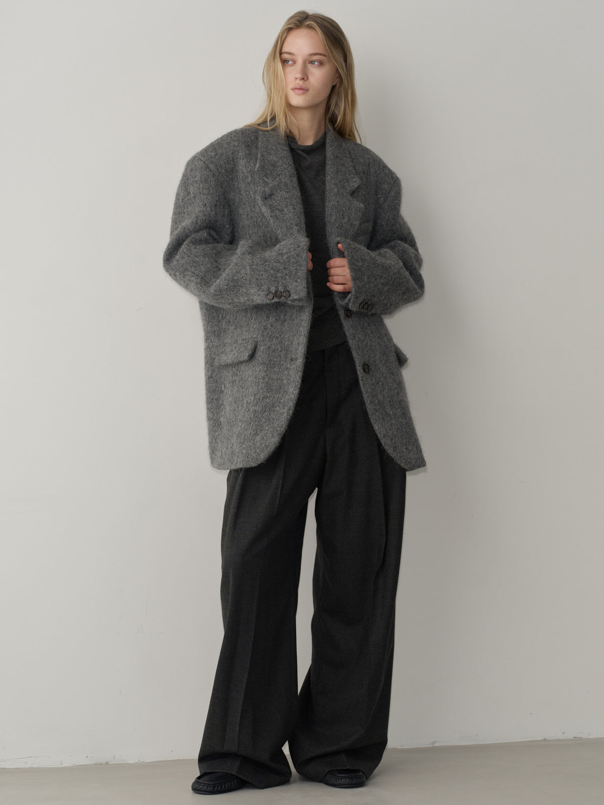 Alpaca Blazer Coat_grey