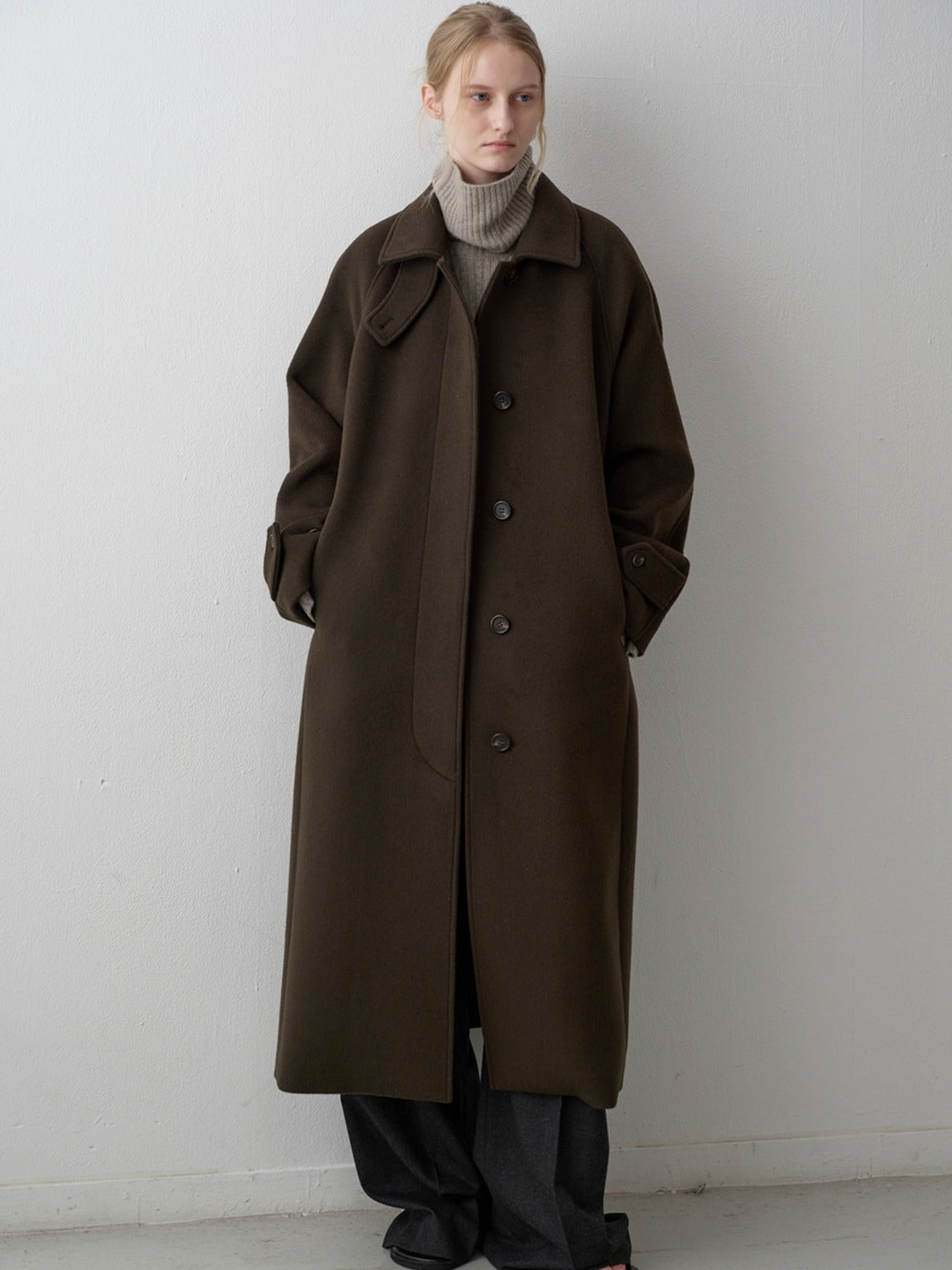cashmere balmacan coat_dark brown