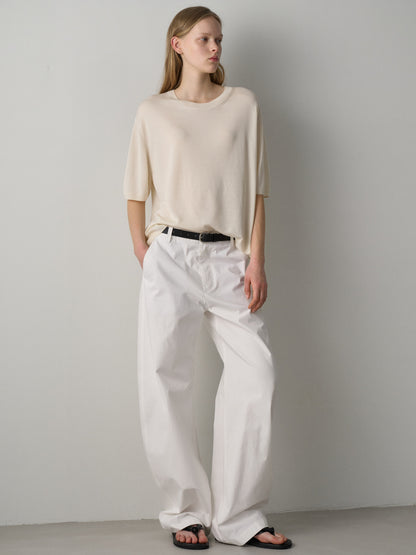 Round Curved Pants_white
