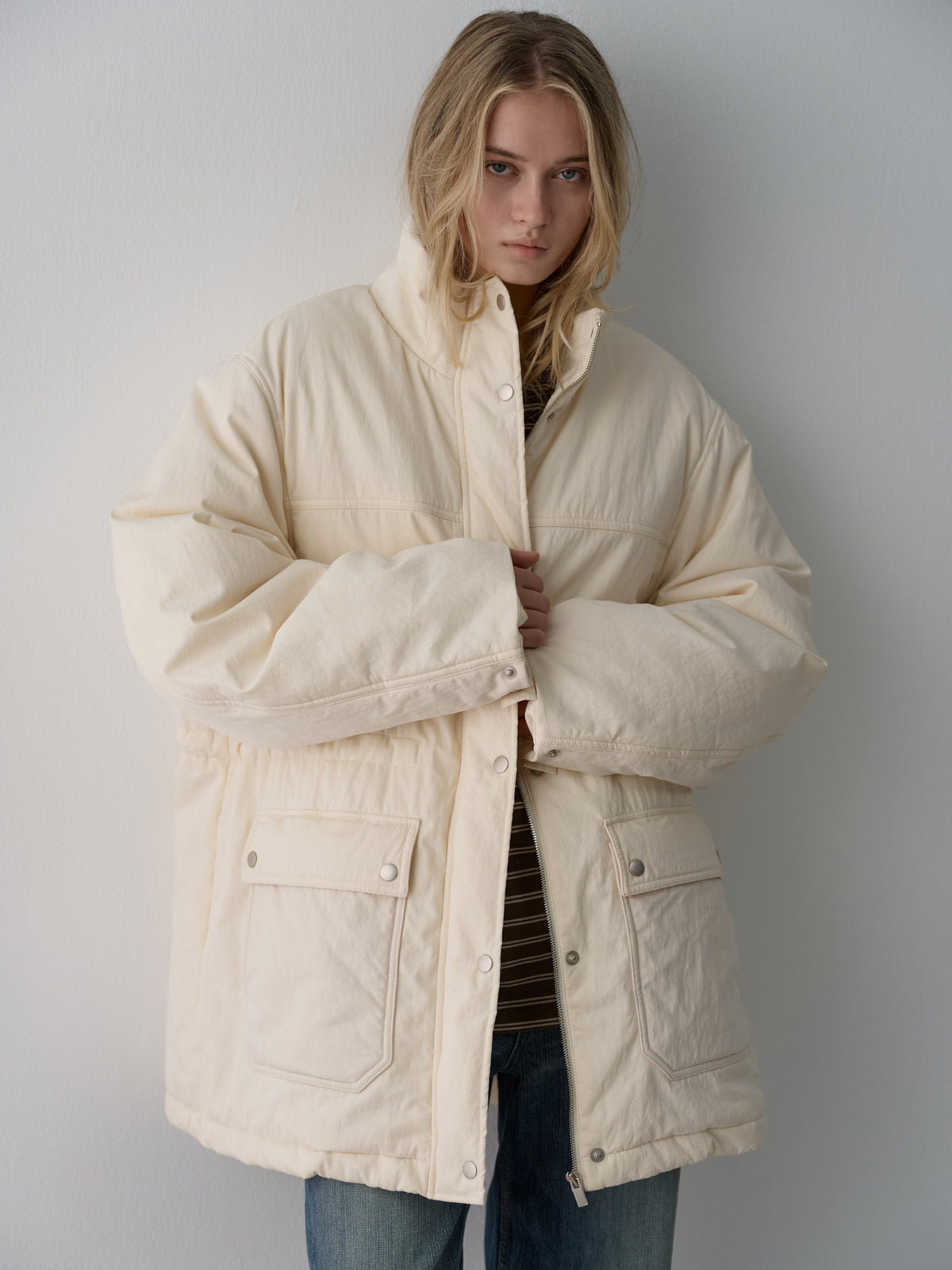 Vintage Padded Jumper_ivory