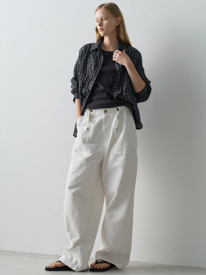 String Fatigue Pants_white