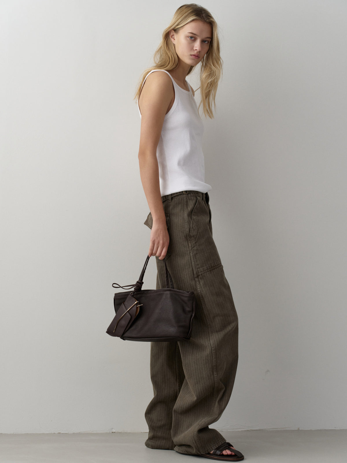 Breeze Tote Washed Leather Bag_chocolate