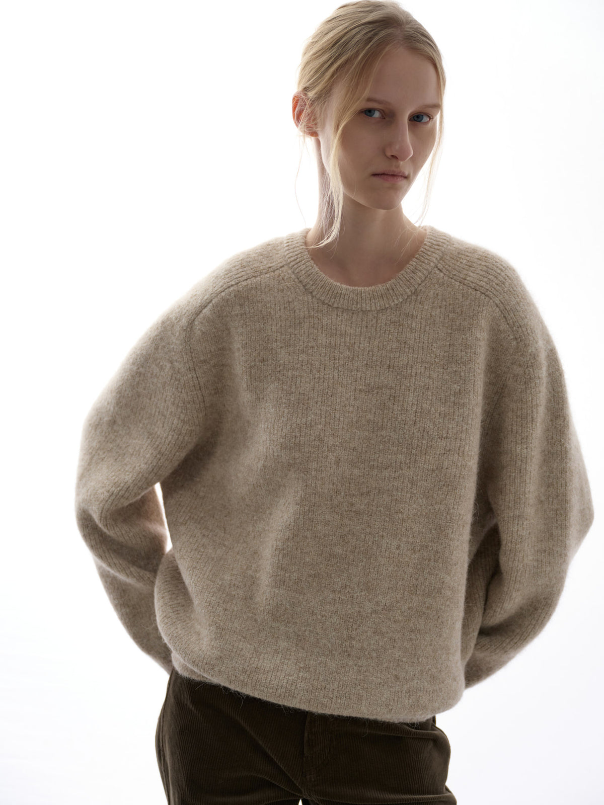 Alpaca Pullover Sweater_beige