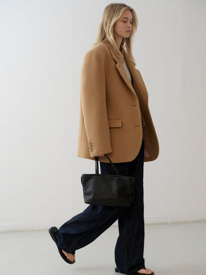 Breeze Washed Leather Tote Bag_Black