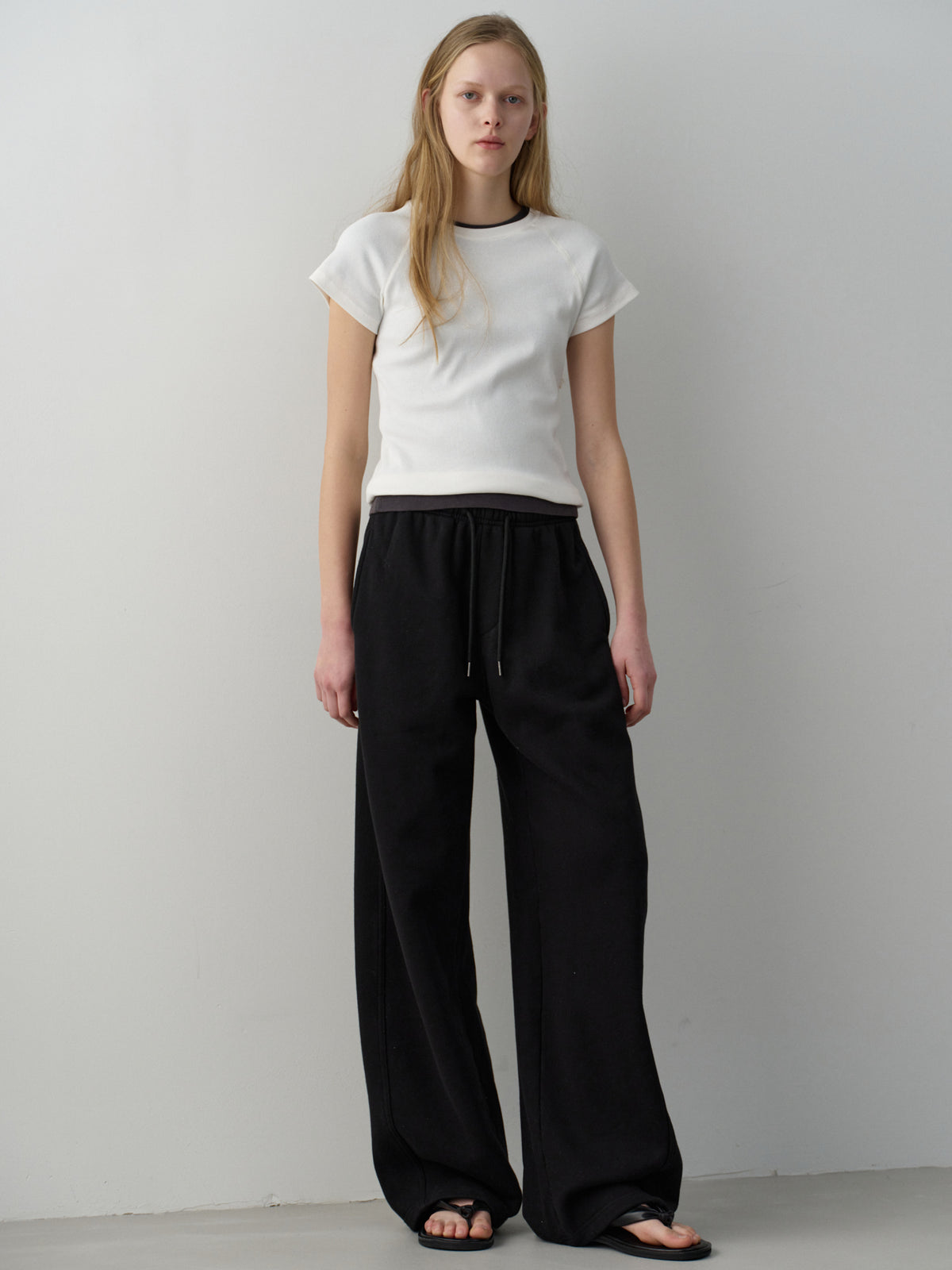 Curved Sweat Pants_black