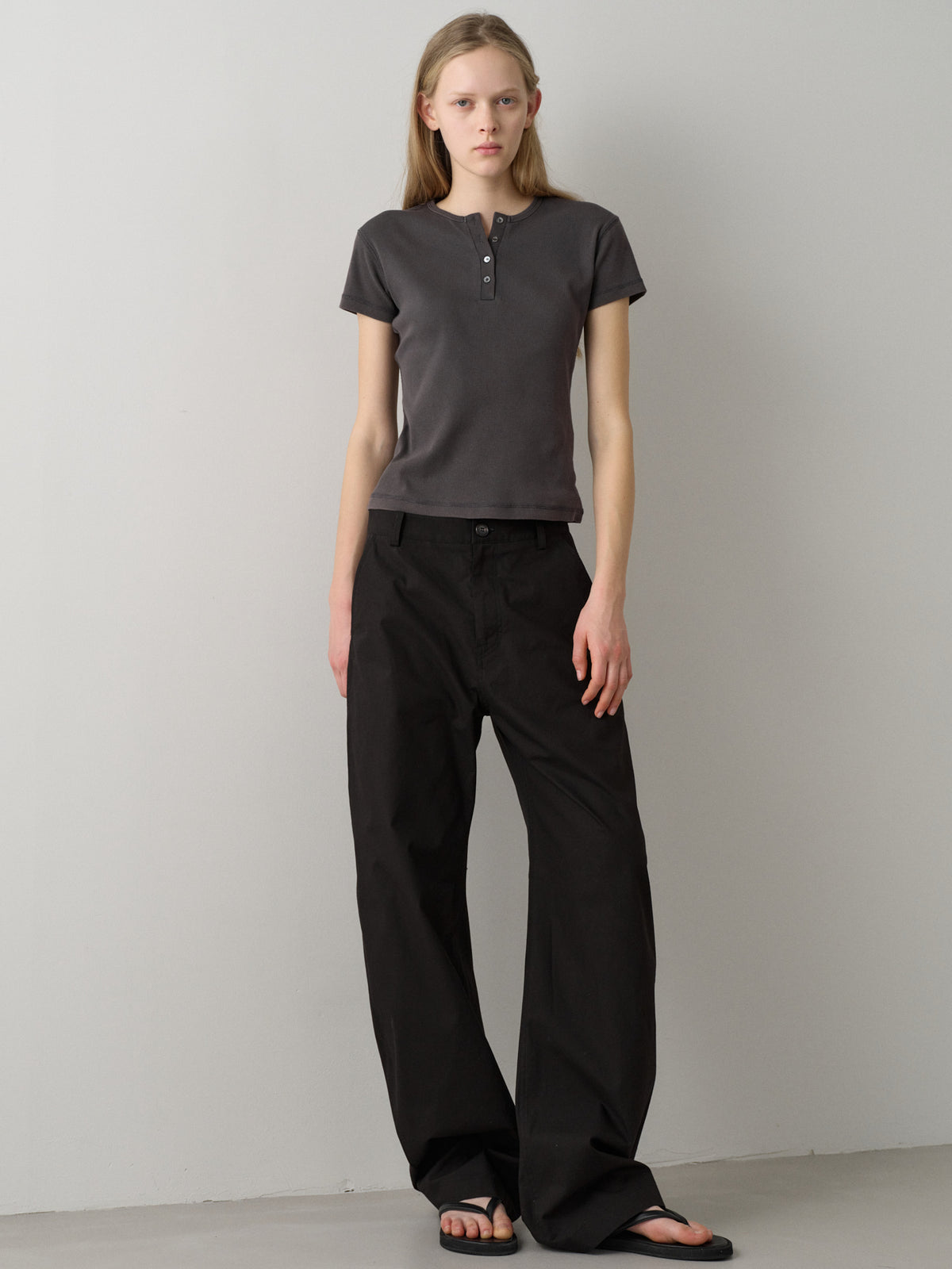 Round Curved Pants_black