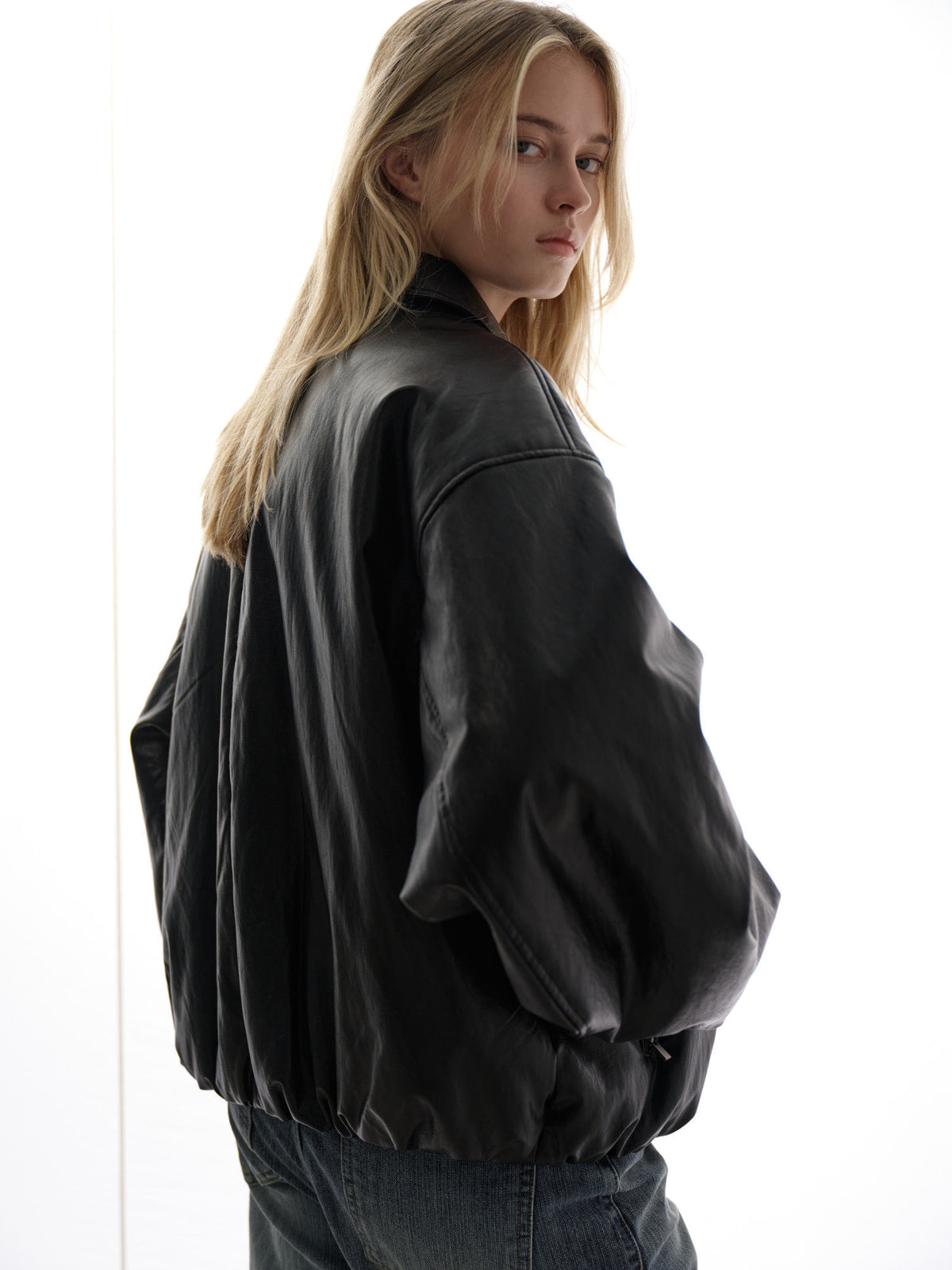Leather Bomber Jacket_black