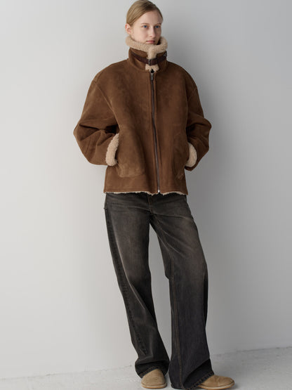 Lambswool suede mustang_camel