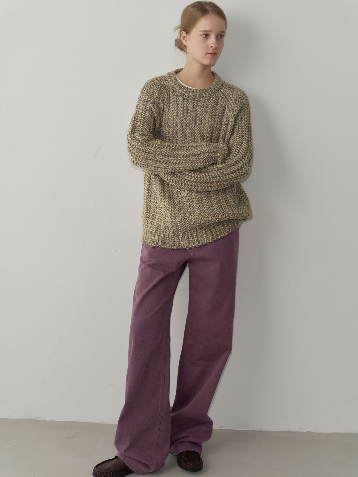 Vintage Melange Knit_khaki
