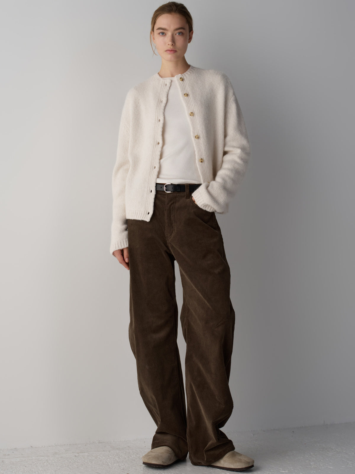 Alpaca Mock-neck Cardigan_ivory