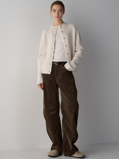 Alpaca Mock-neck Cardigan_ivory