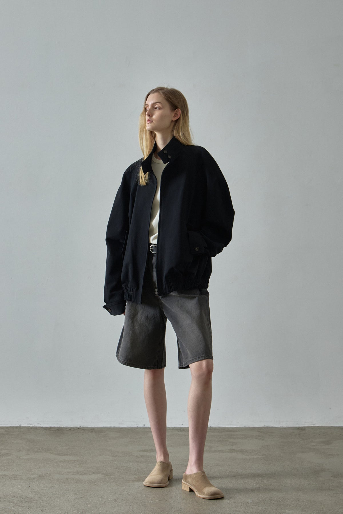 Oversized Fit Cotton Blouson_black