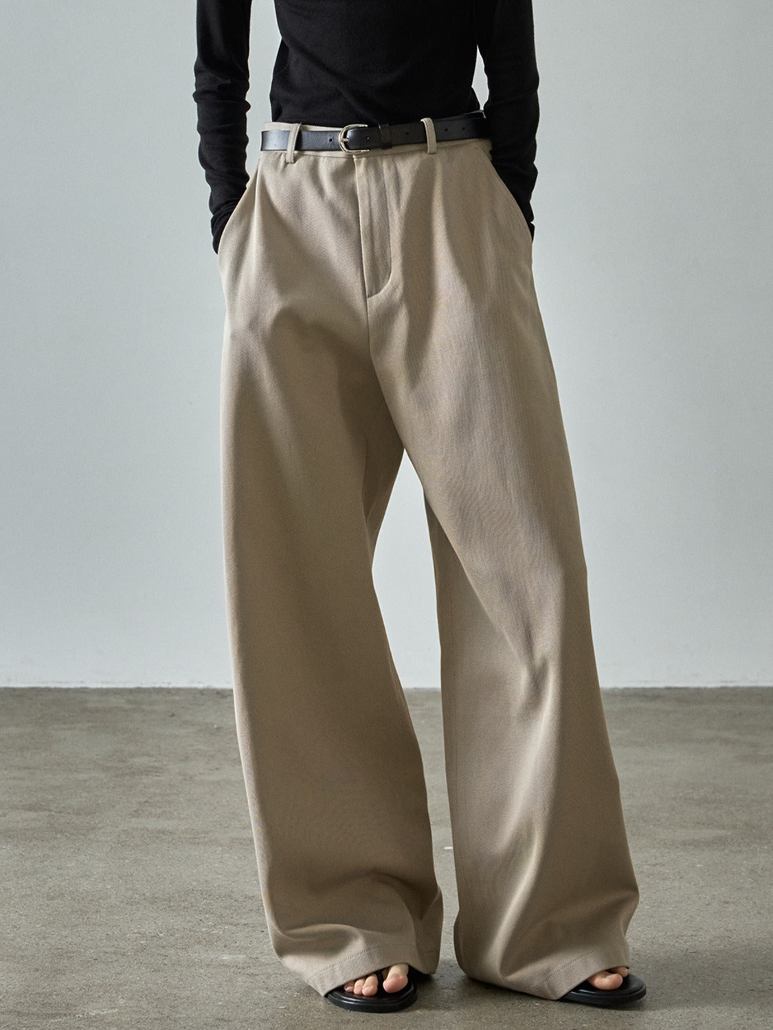 Relaxed Cotton Pants_olive beige