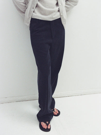 Washed Cotton Straight Pants_navy