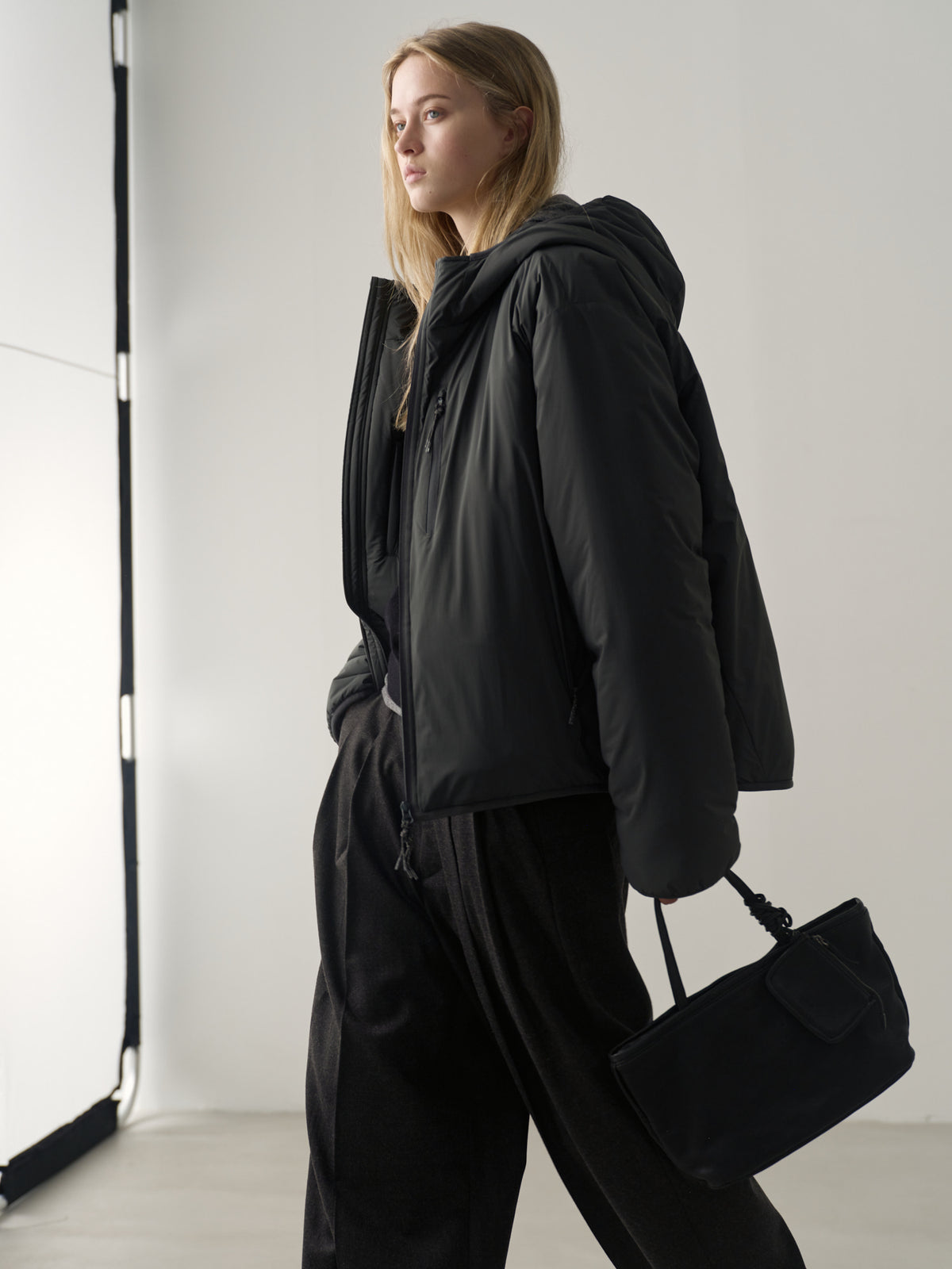 Padded Hooded Jumper_charcoal