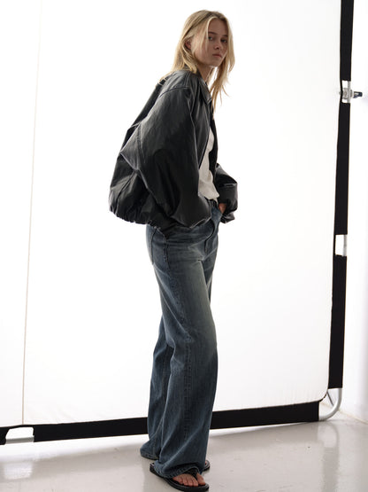 Leather Bomber Jacket_black