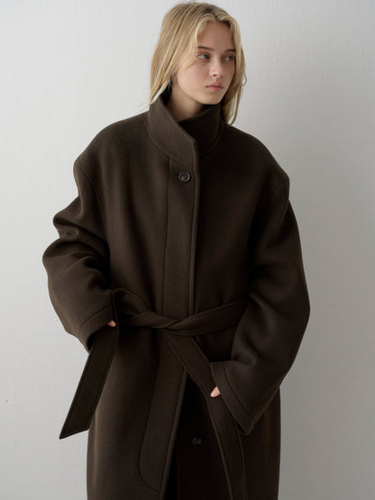 Cashmere High-neck Coat_dark brown