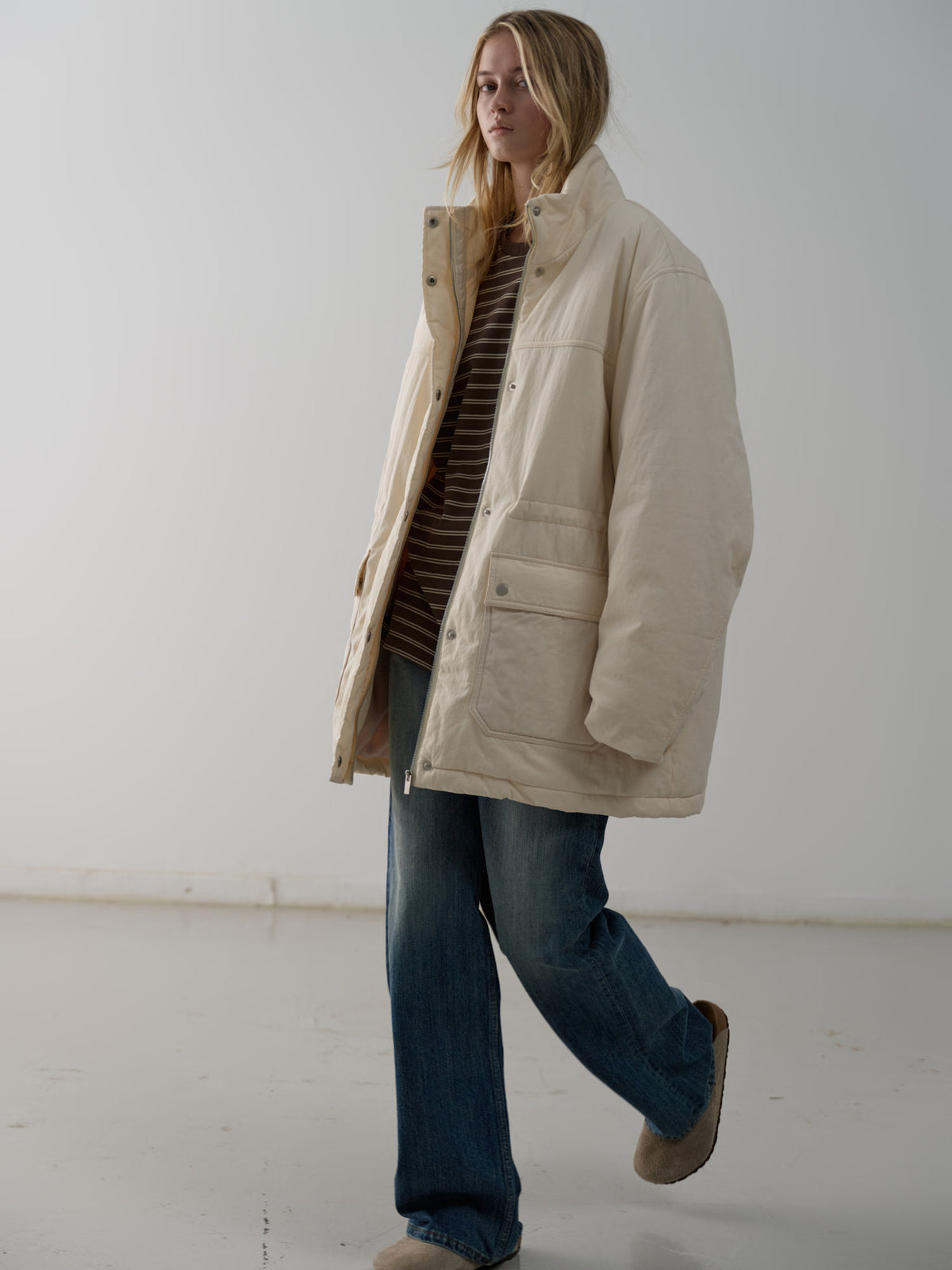 Vintage Padded Jumper_ivory