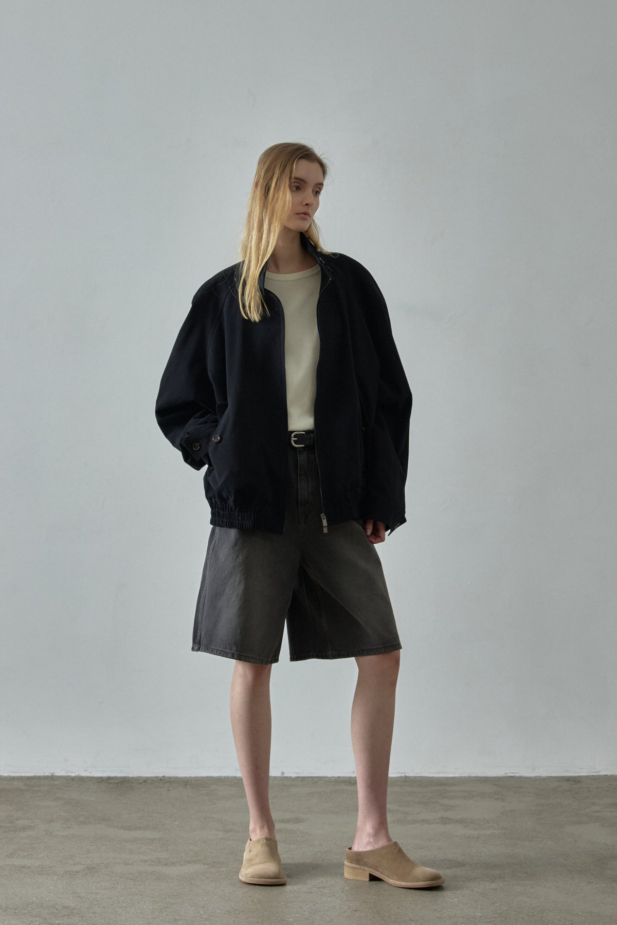 Oversized Fit Cotton Blouson_black