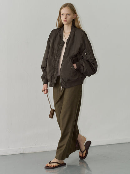 Oversized Bomber Jacket_brown