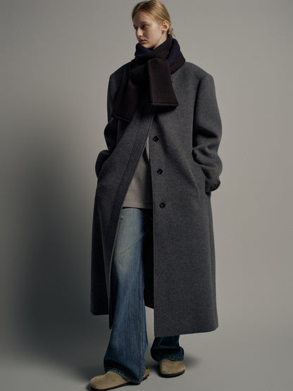 Cashmere Straight Mac Coat_charcoal