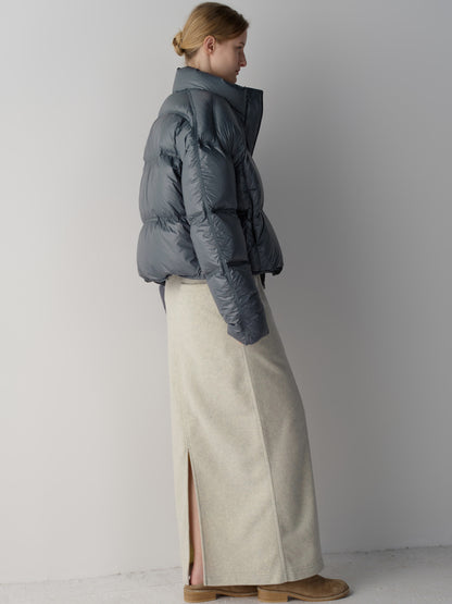 Wool Fleece Banding Skirt_oatmeal