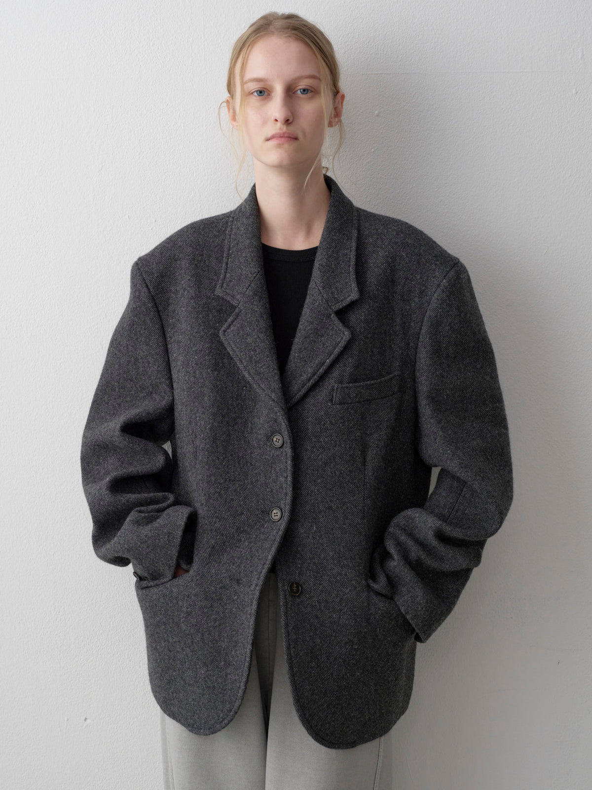 Alpaca 3-Button Jacket_charcoal