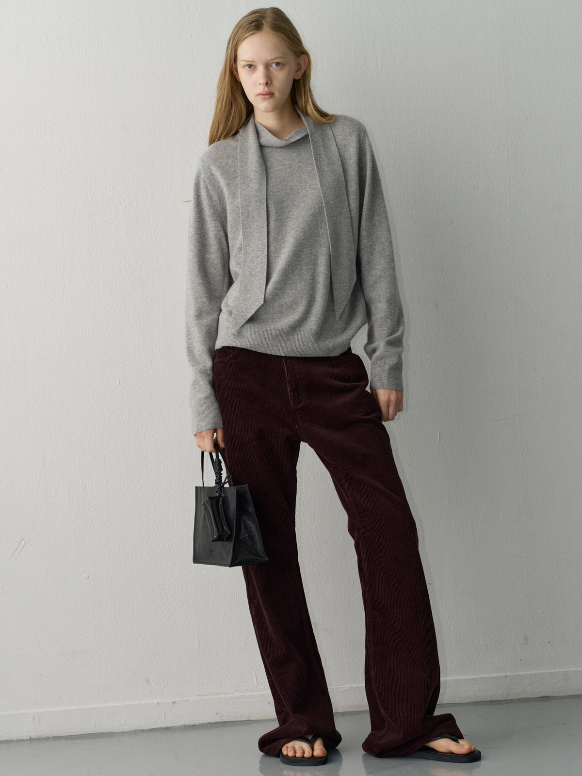 [12/1 Pre-order] Corduroy Bootcut Pants_burgundy