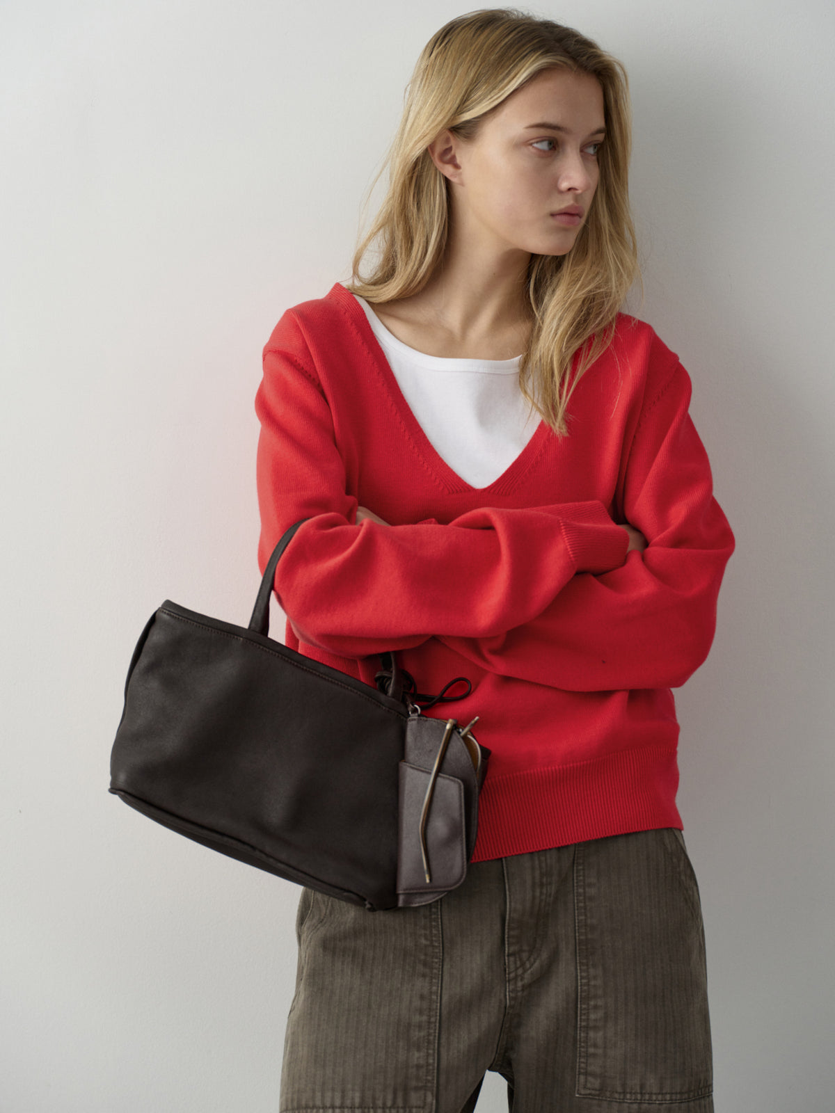 Breeze Tote Washed Leather Bag_chocolate