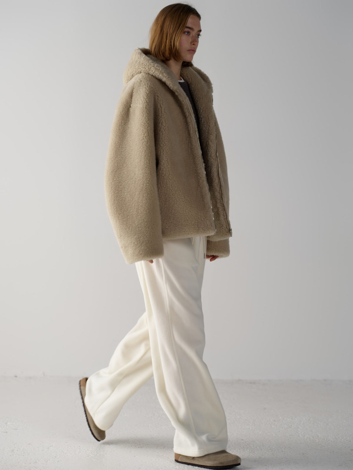 Wool Fleece Banding Pants_ivory