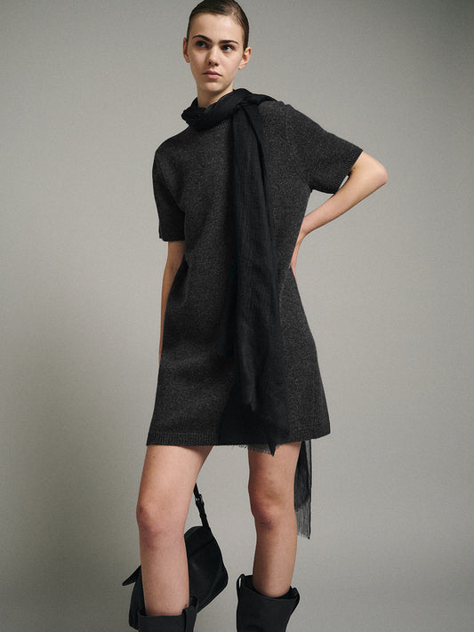 90s Knitted Dress_charcoal