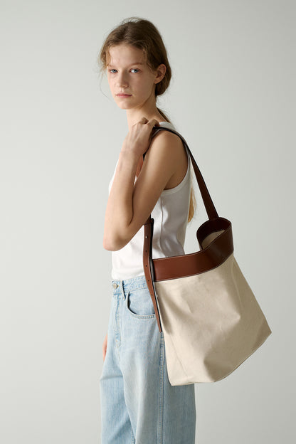 Langres Big Bag_cognac ecru