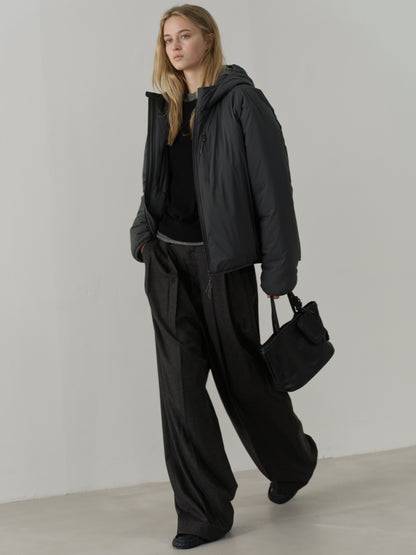 Padded Hooded Jumper_charcoal