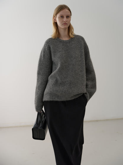 Alpaca Pullover Sweater_charcoal