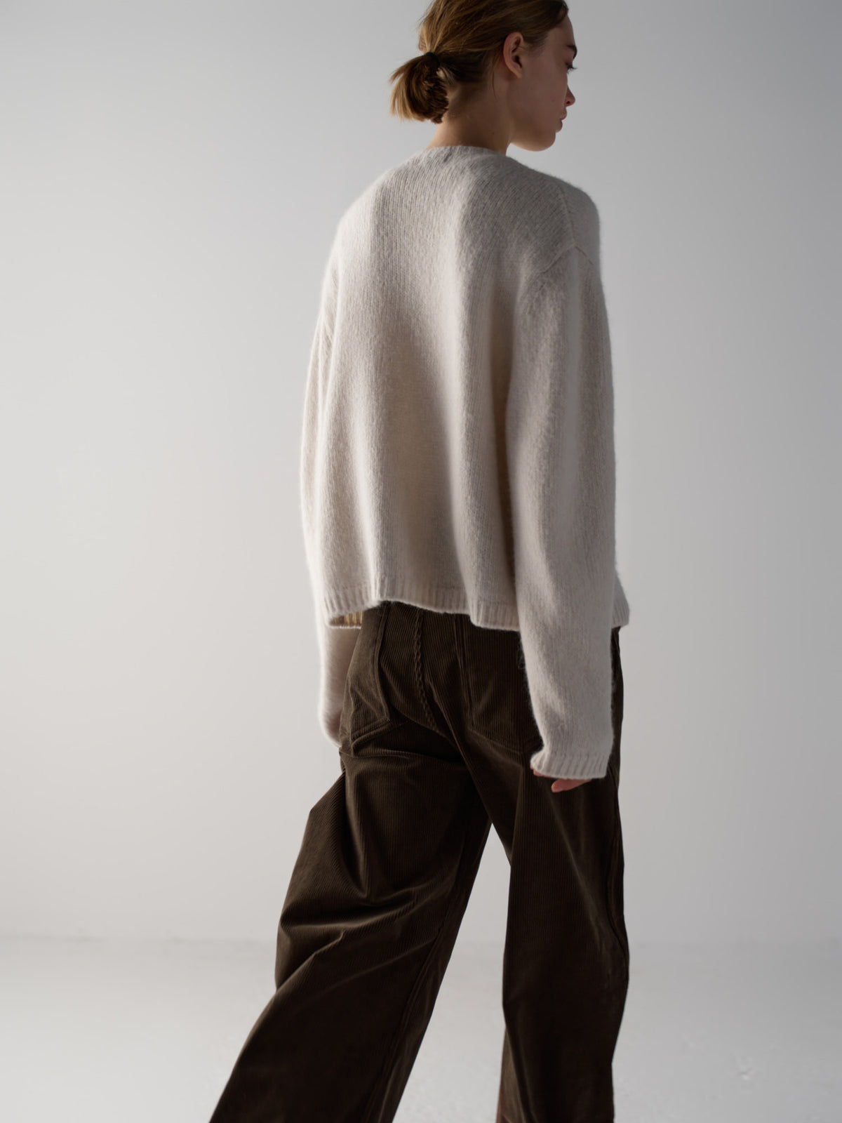 Alpaca Mock-neck Cardigan_ivory