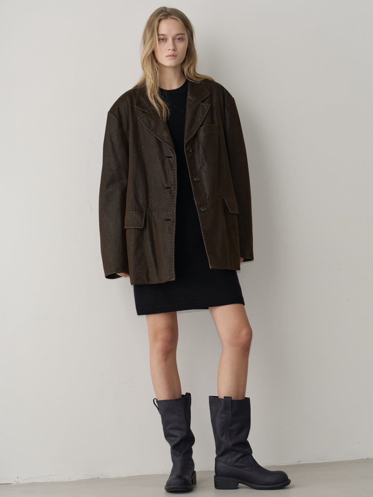 Heritage Padded Leather Jacket_brown