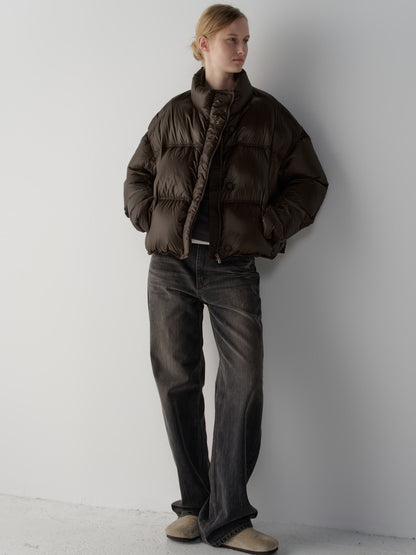 Stitch Goose Down Crop Padding_brown